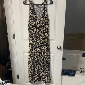 Old Navy Black Floral Maxi Dress